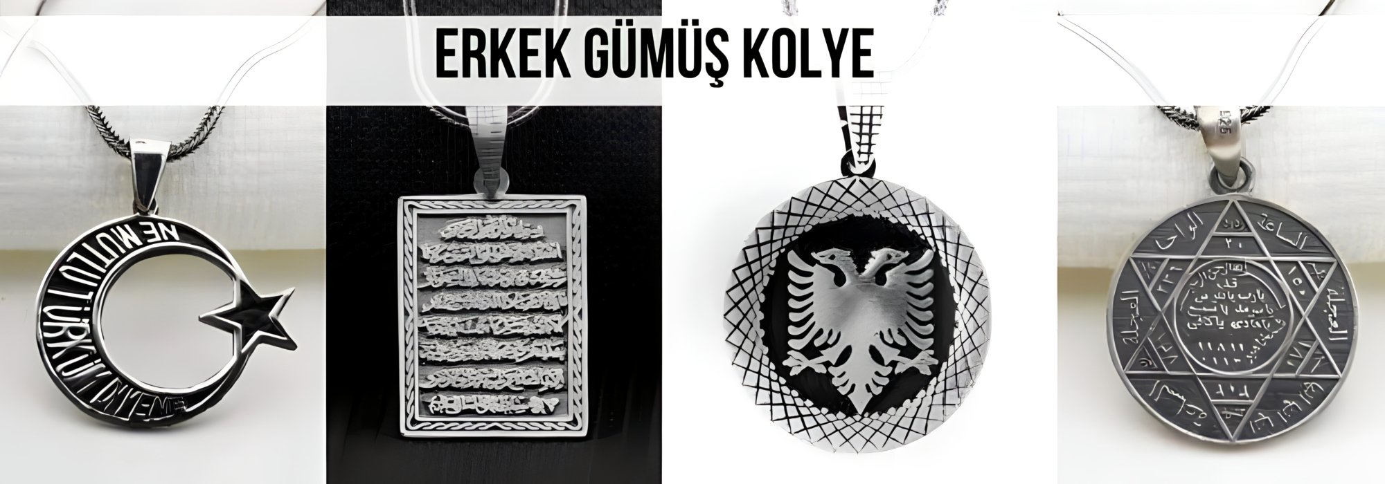 Erkek gümüş kolye